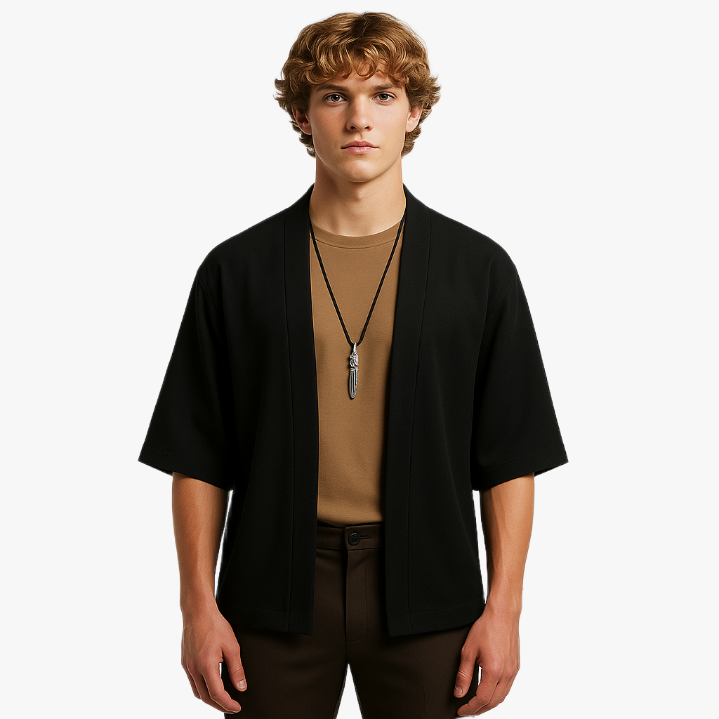 Trendy Men's Kimono Style Cardigan
