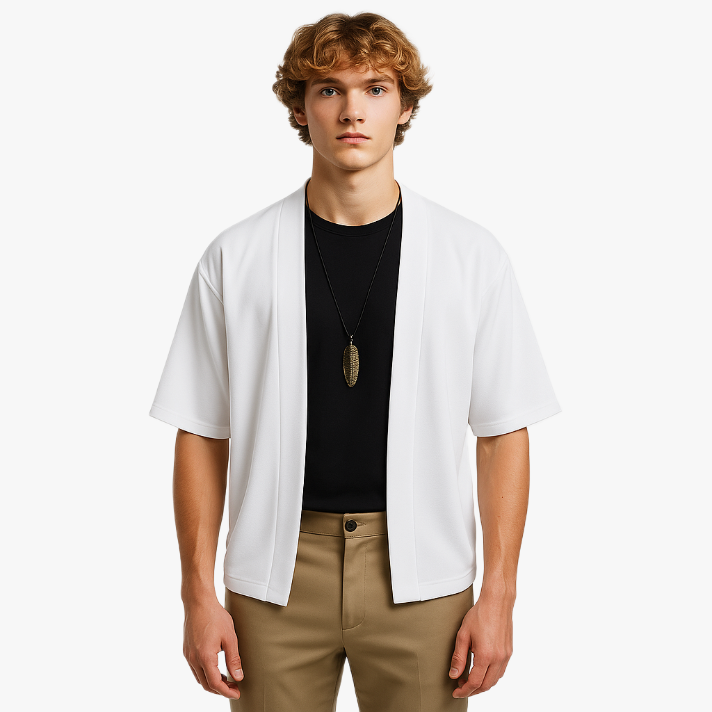 Trendy Men's Kimono Style Cardigan