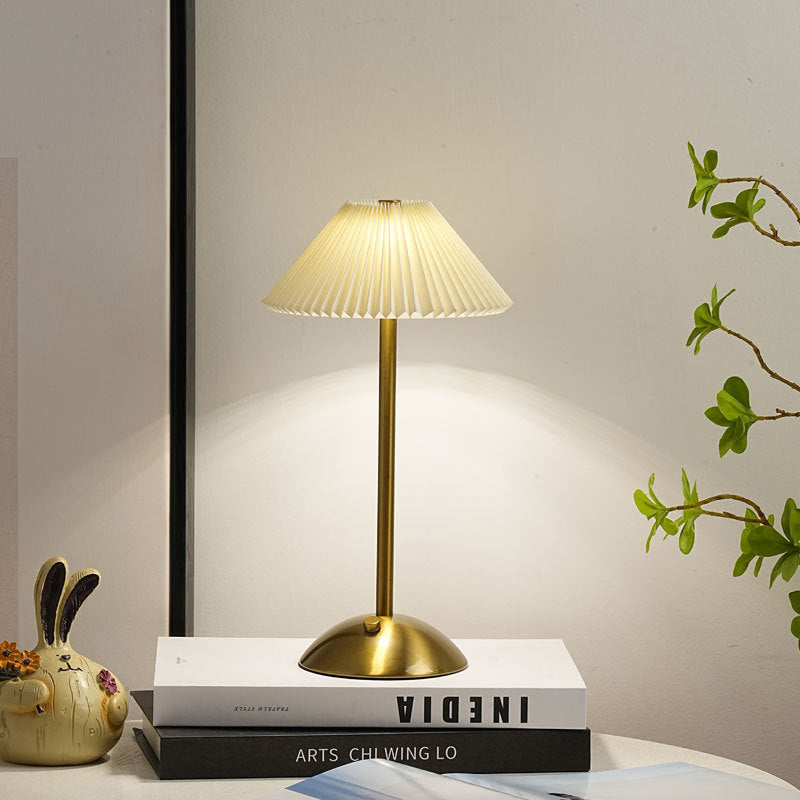 Lunvra - Brass Fabric Cone Table Lamp - Image 11
