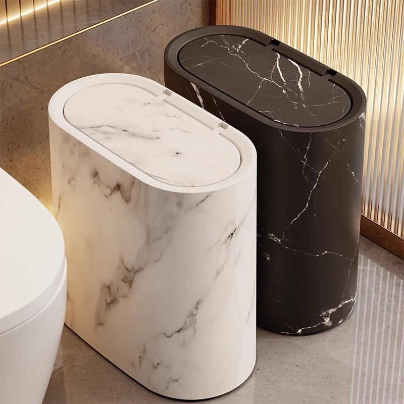 Bathroom Trash Can Lid Marble Modern Small Kitchen Bin - Image 9