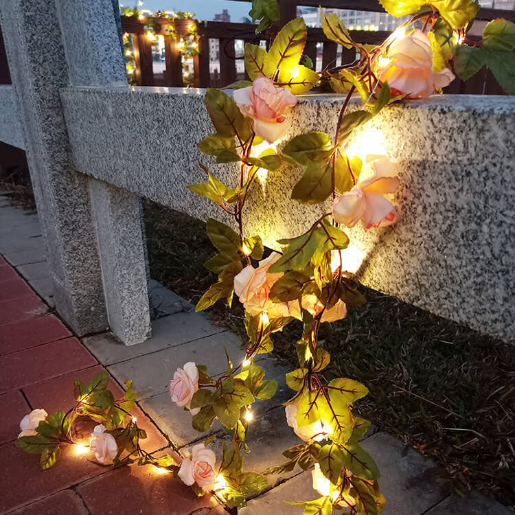Solar Outdoor String Lights Waterproof Rose LED Garden Patio Decor - Image 3