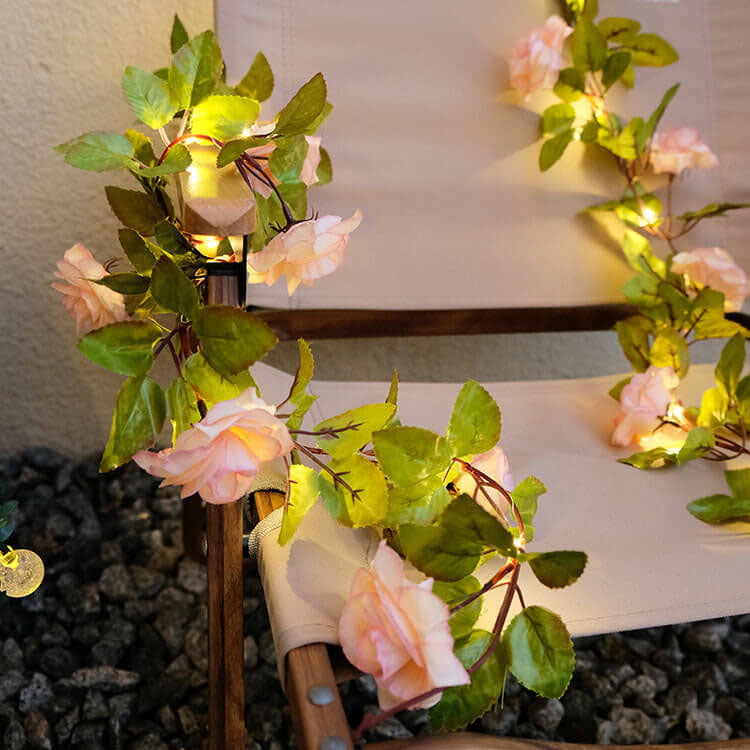 Solar Outdoor String Lights Waterproof Rose LED Garden Patio Decor - Image 11