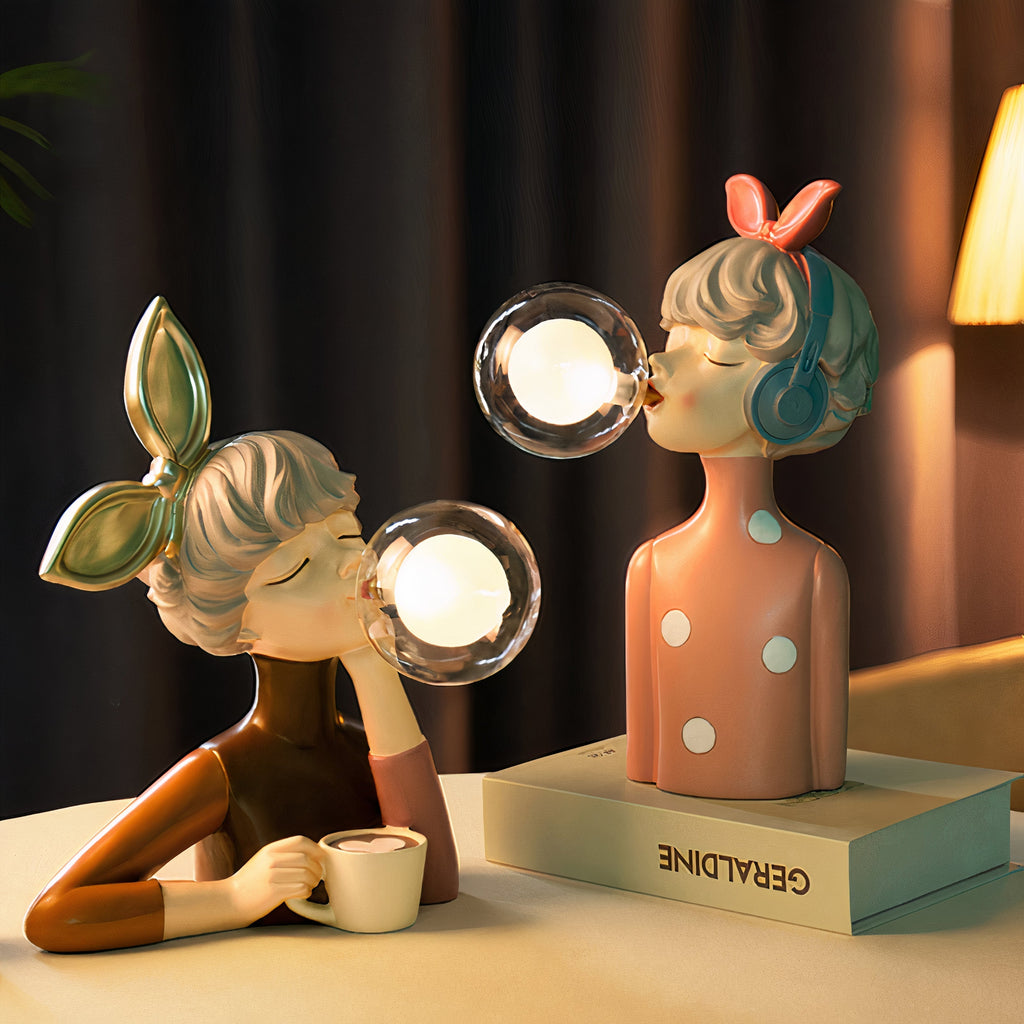Artisan Sisters Table Lamp Elegant Handcrafted Wooden Base - Image 3