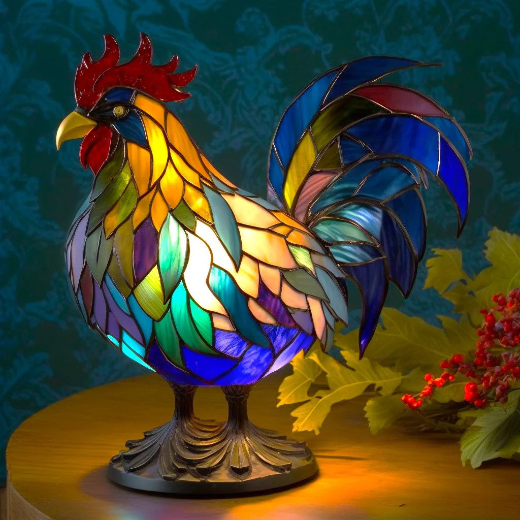 Stained Glass Table Lamp Animal Decorative Light - Image 12