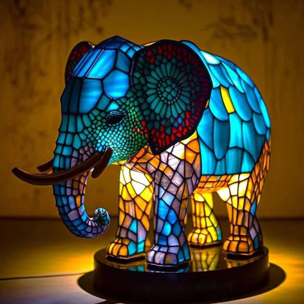 Decorative Classic Stained Glass Animal Table Lamp