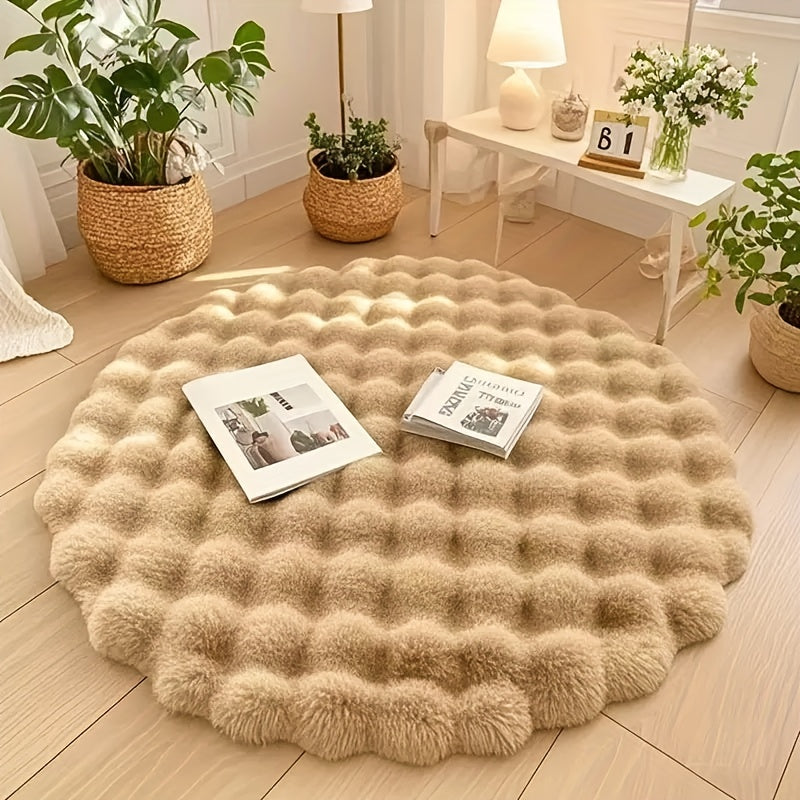 Round Fluffy Rug Plush Shaggy Circle Bedroom Carpet - Image 4