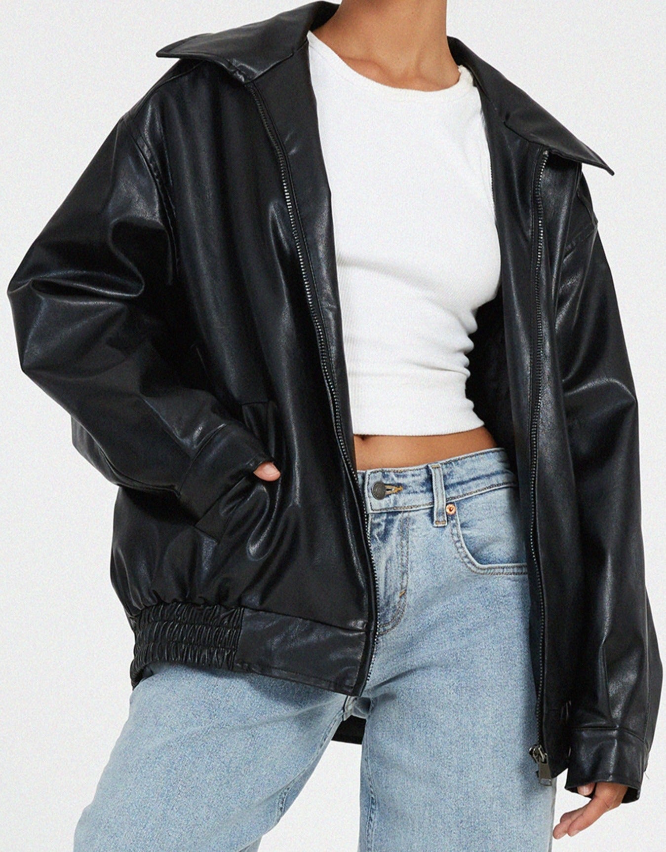 Women’s Fashion Oversized Biker's Bomber Jacket