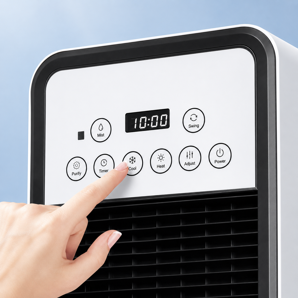 Portable Air Cooler with Fan & Heater – Remote Control Cooling Unit