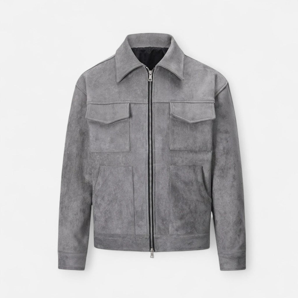 Men’s Refined Street-inspired Loose-Fit Suede Jacket