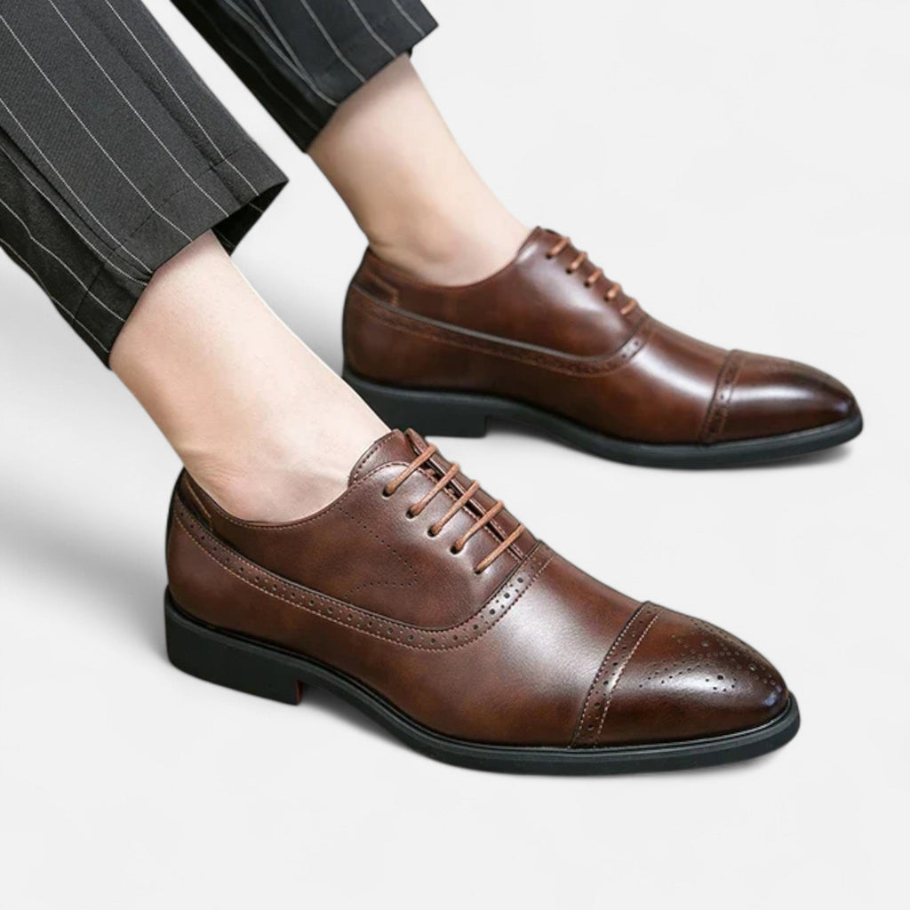 Men’s Statement Carved Formal Essential Shoes with Non-Slip Sole