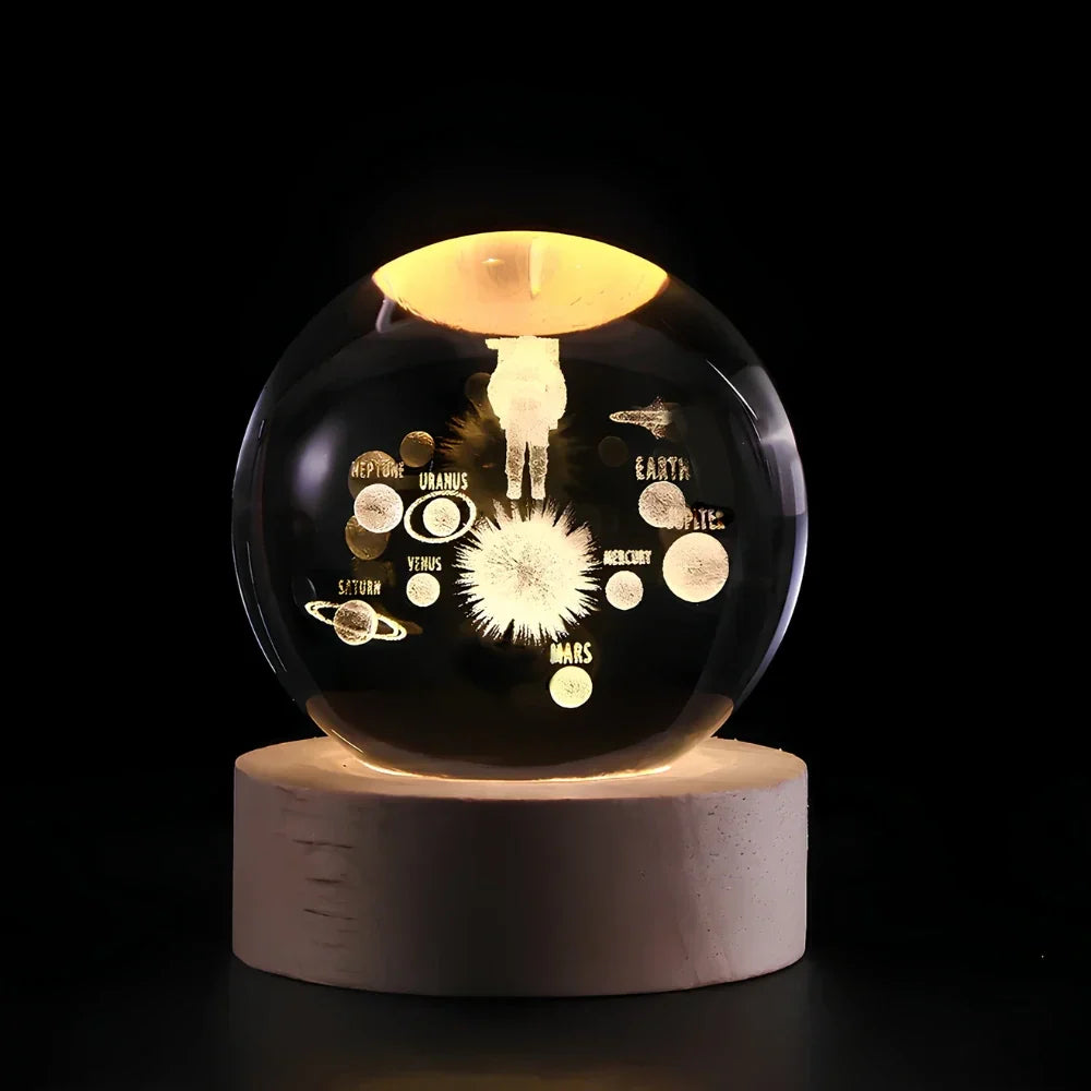 Ambient 3D Crystal Ball LED Night Light USB Lamp for Home Decor