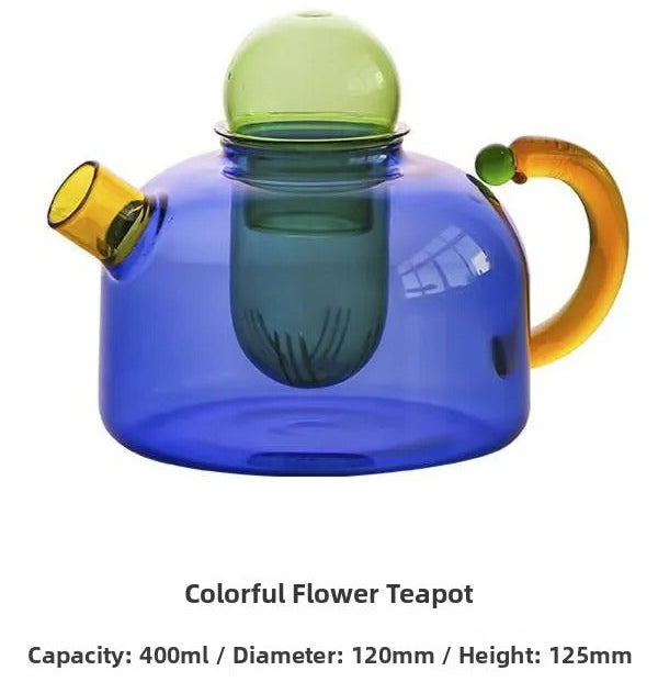 Modern Clear Tokyo Glass Teapot with Matching Cup