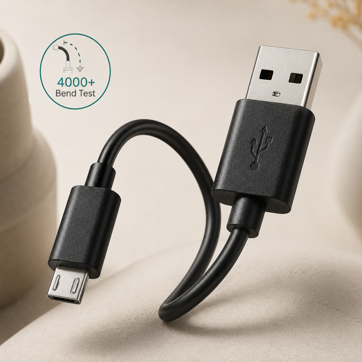 10ft Micro USB Cable with Fast Charging and Tangle-Resistant Jacket
