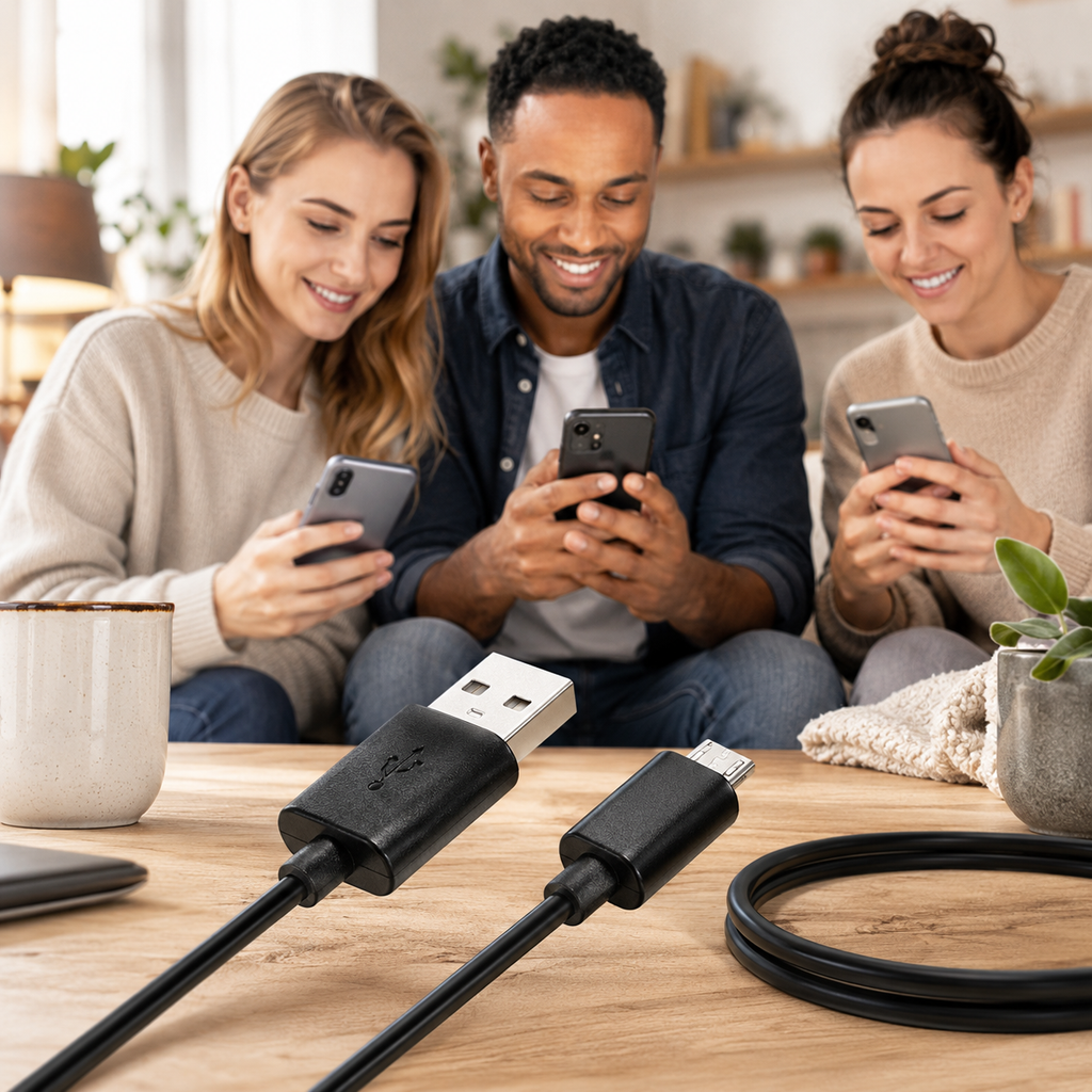 10ft Micro USB Cable with Fast Charging and Tangle-Resistant Jacket