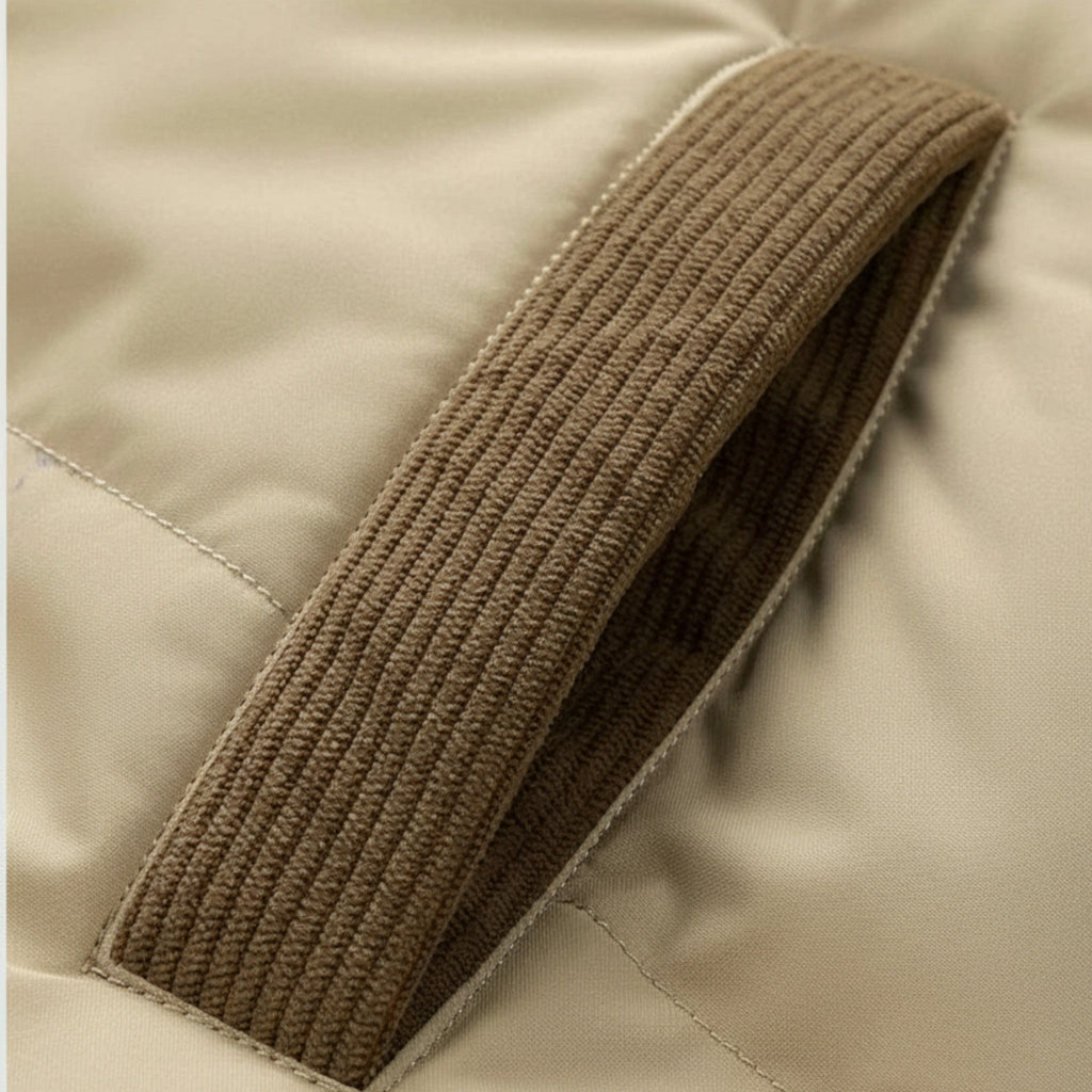 Men’s Casual Thick Fleece-Lined Winter Jacket with Stand-up Collar and Removable Hood