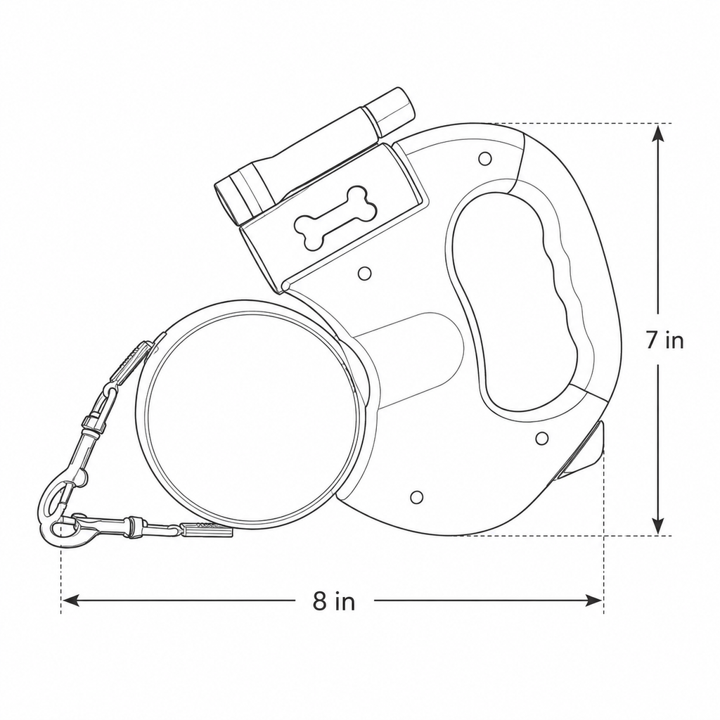 10FT Dual Retractable Dog Leash with Flashlight