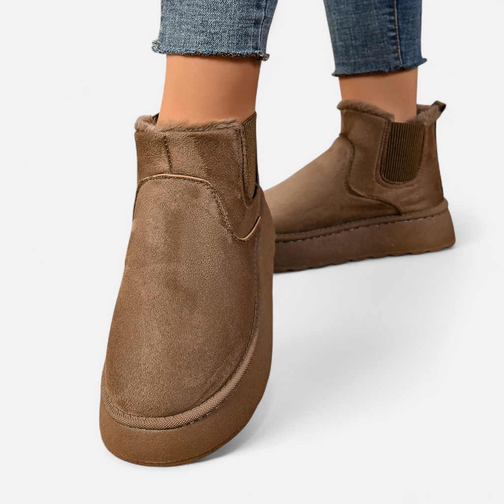 Women’s Timeless Short Plush Platform Chelsea Warm Ankle Boots