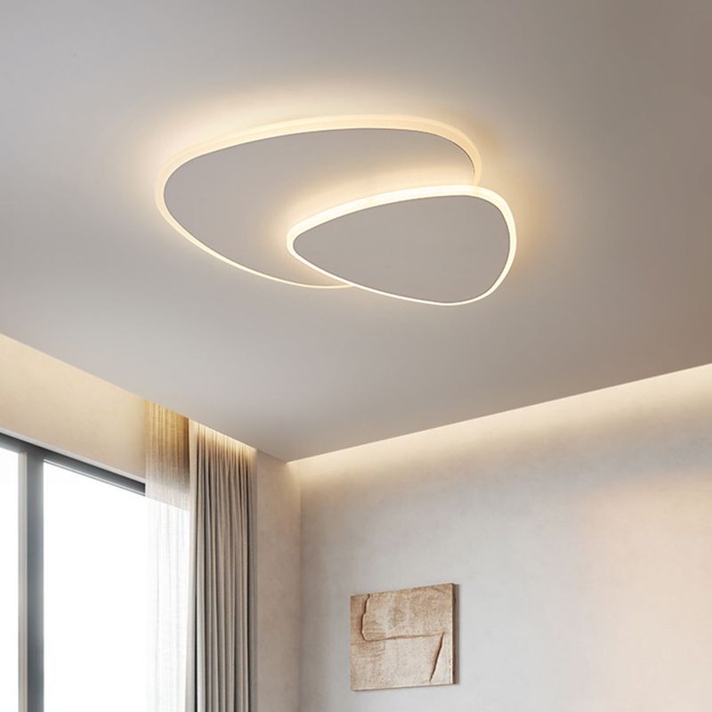 Modern Geometric Flush Mount Ceiling Light Dimmable White LED Fixture - Image 2