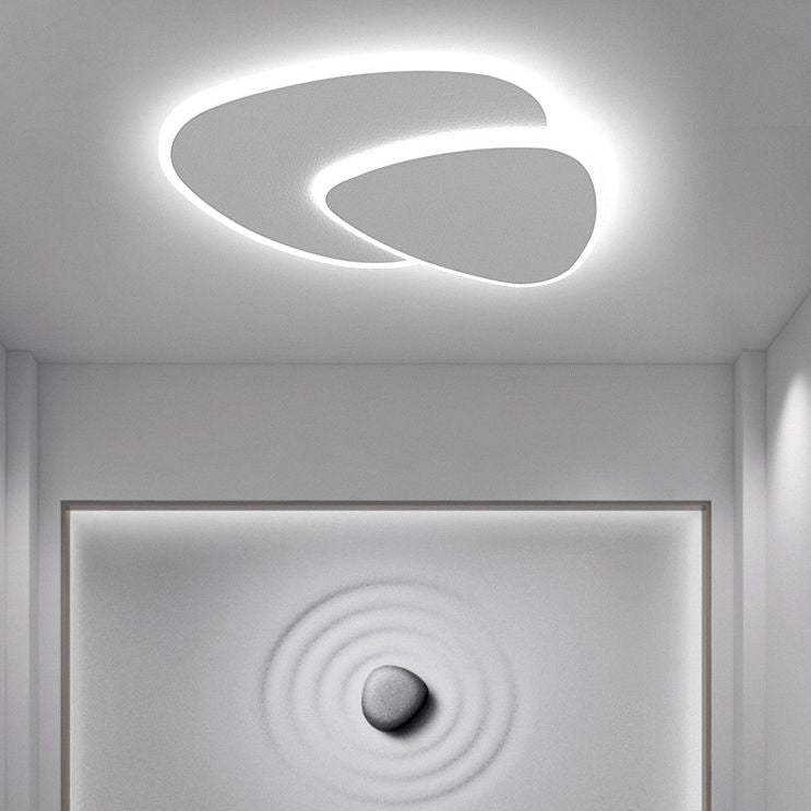 Modern Geometric Flush Mount Ceiling Light Dimmable White LED Fixture - Image 6