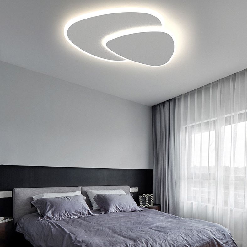 Modern Geometric Flush Mount Ceiling Light Dimmable White LED Fixture - Image 8