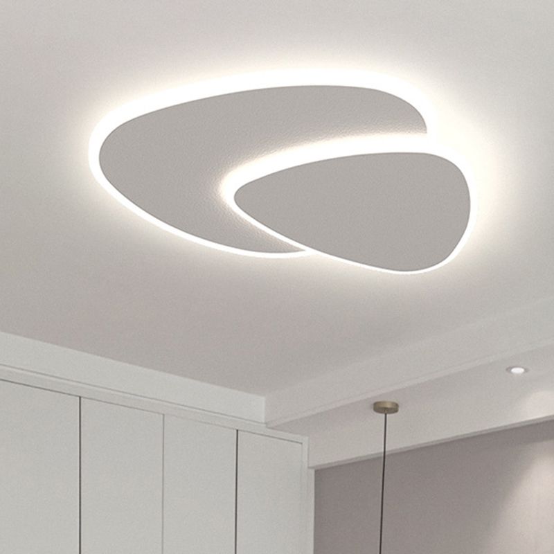 Modern Geometric Flush Mount Ceiling Light Dimmable White LED Fixture - Image 3