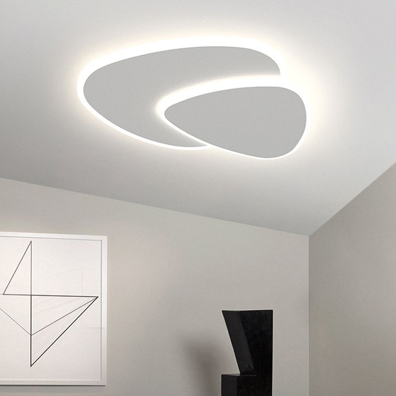 Modern Geometric Flush Mount Ceiling Light Dimmable White LED Fixture - Image 5