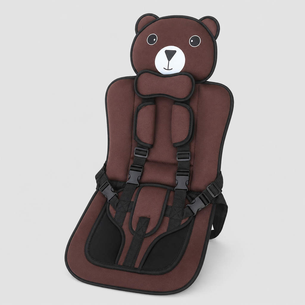 Toddler Booster Seat Cushion Cute Bear Stroller Seat Pad Adjustable Straps - Image 5