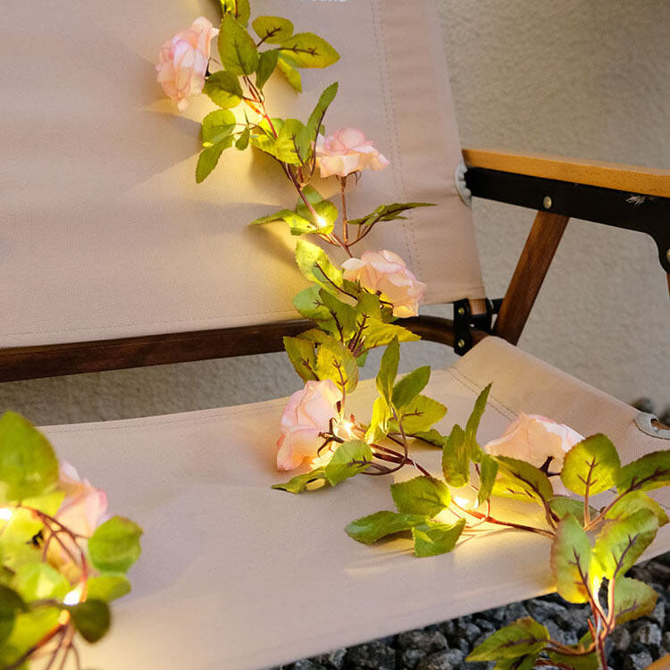 Solar Outdoor String Lights Waterproof Rose LED Garden Patio Decor - Image 2