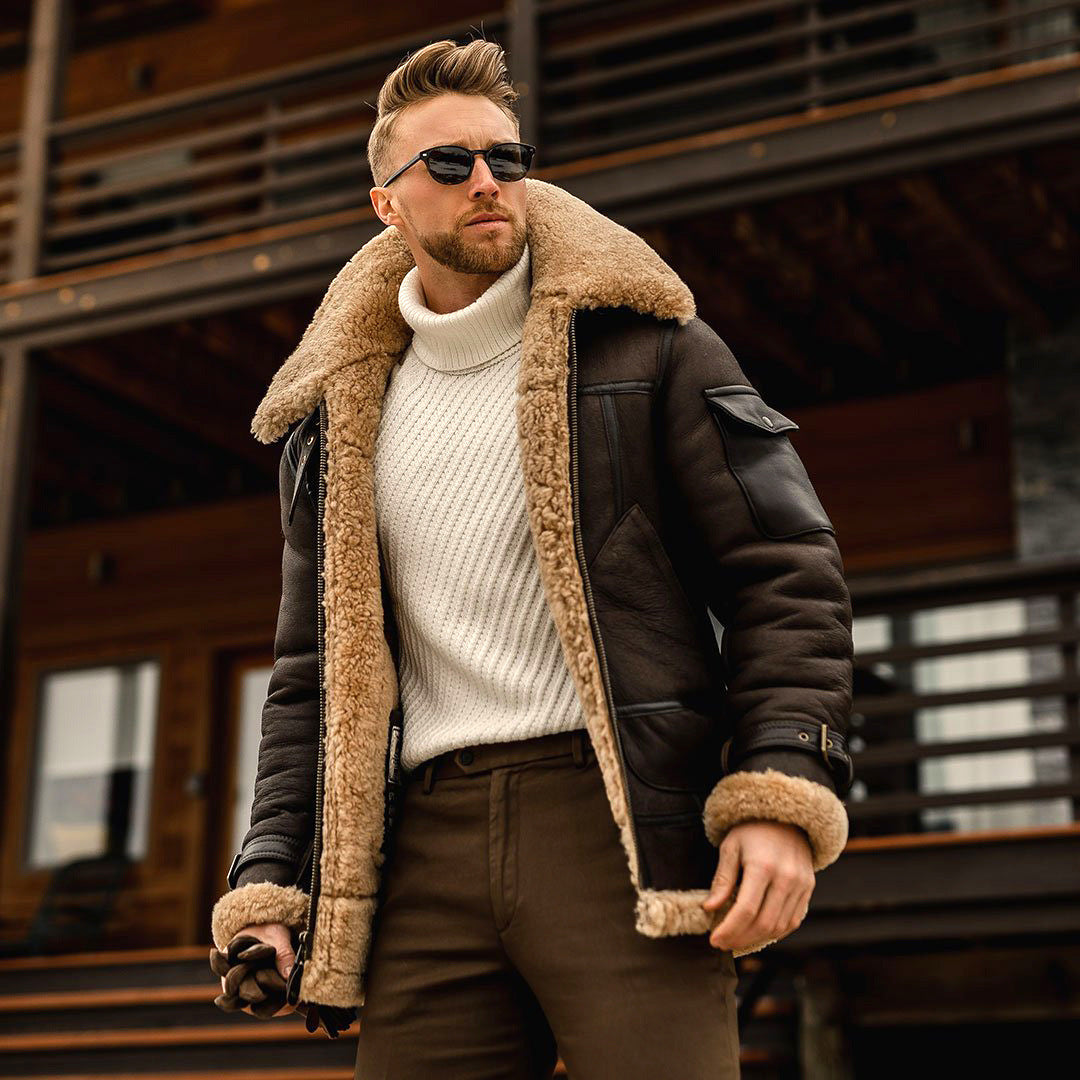Men's Classic Aviation-inspired Outdoor Jacket