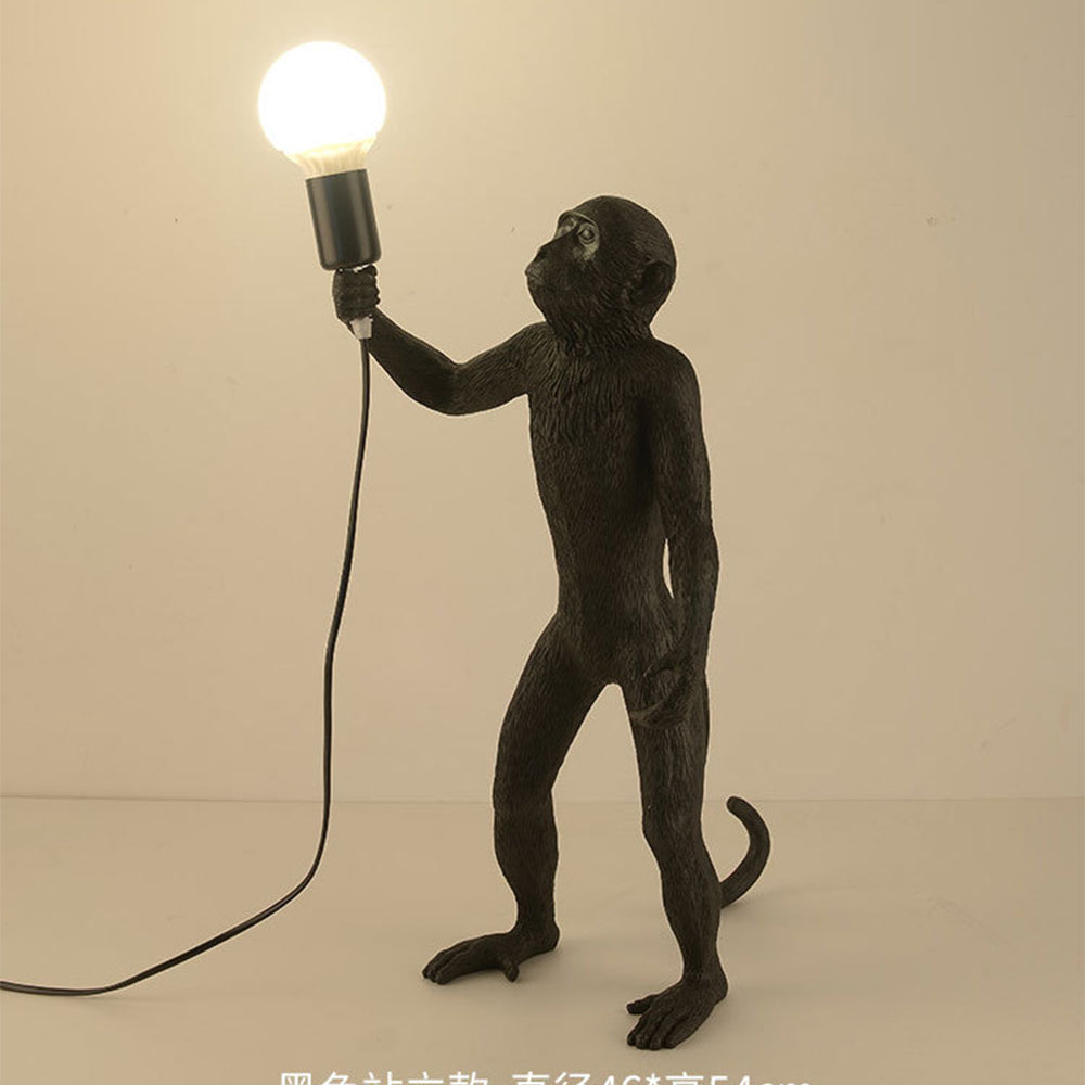 Monkey Table Lamp Black Decorative Bedside Nightstand Light - Image 2