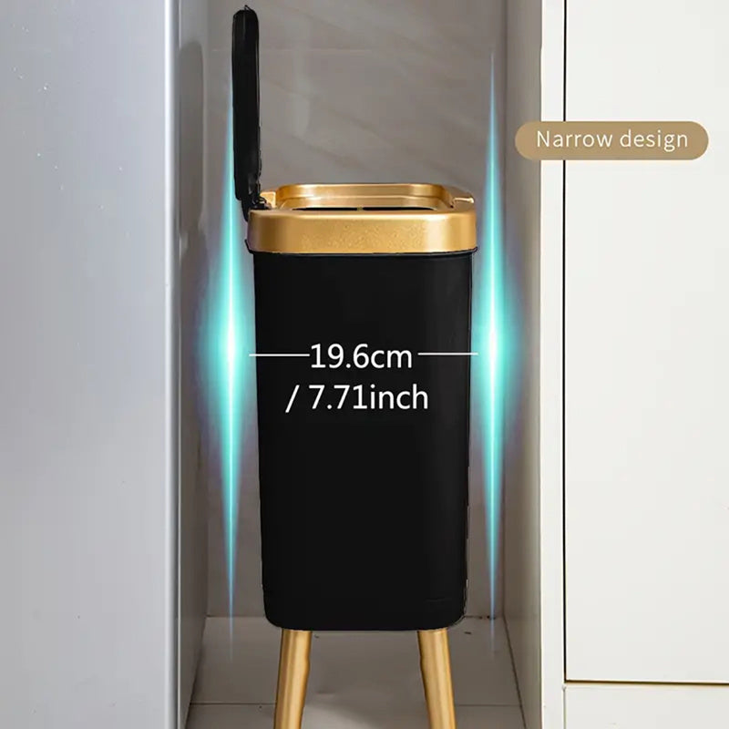 Kitchen Trash Can Lid 15L Slim Modern Odor Sealing Elevated Legs - Image 12