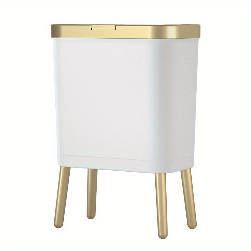 Kitchen Trash Can Lid 15L Slim Modern Odor Sealing Elevated Legs - Image 6