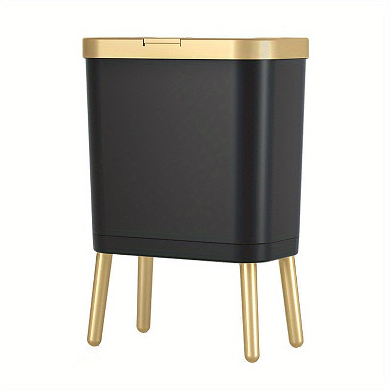 Kitchen Trash Can Lid 15L Slim Modern Odor Sealing Elevated Legs - Image 7