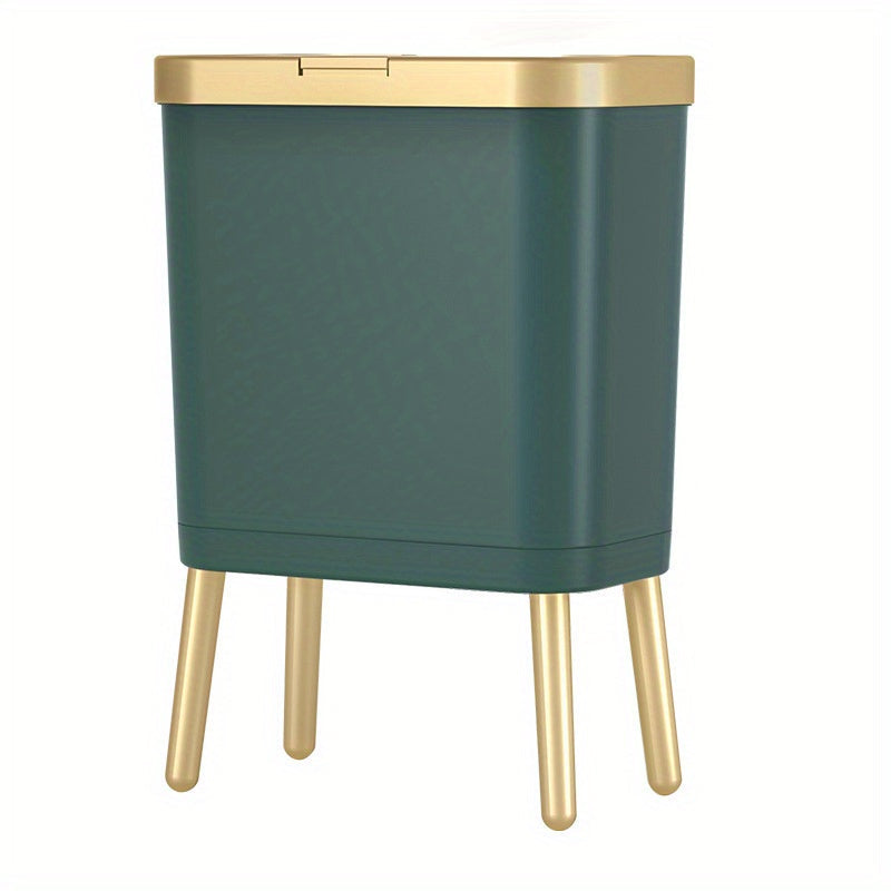 Kitchen Trash Can Lid 15L Slim Modern Odor Sealing Elevated Legs - Image 8