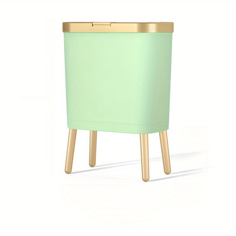 Kitchen Trash Can Lid 15L Slim Modern Odor Sealing Elevated Legs - Image 9