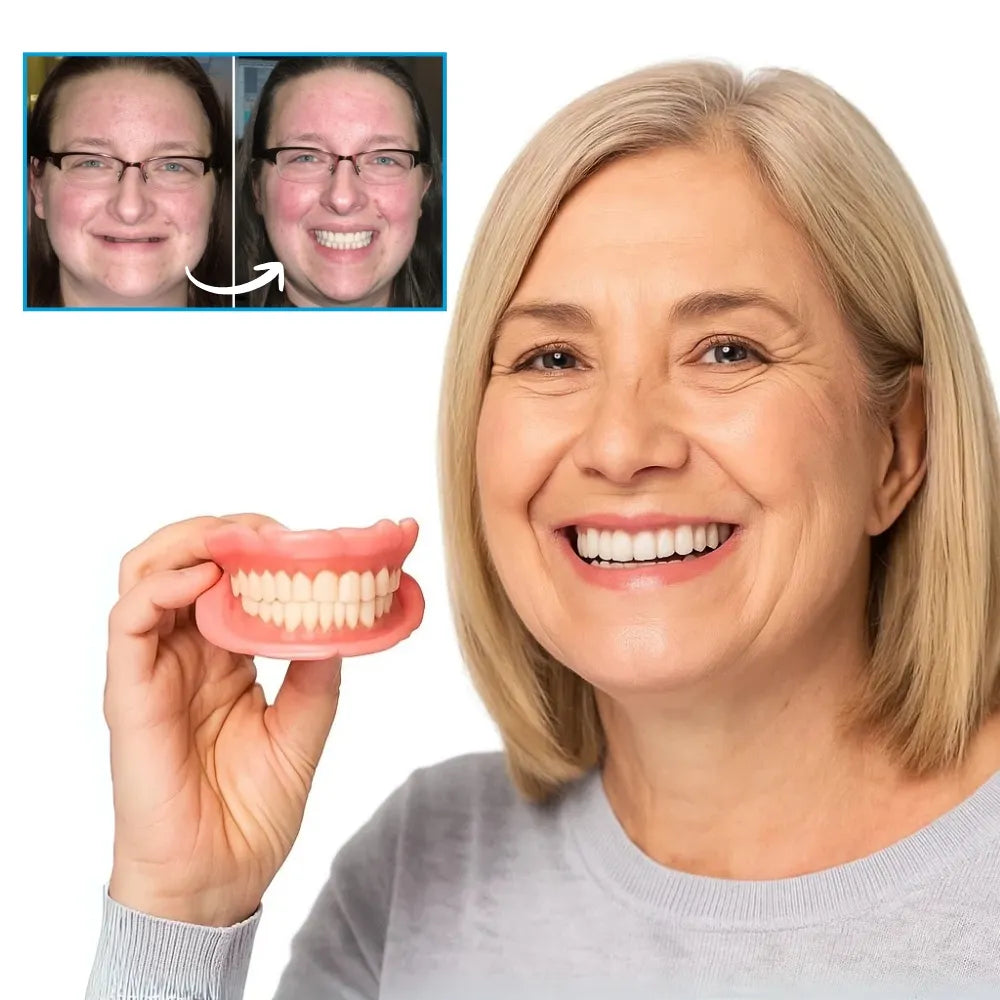 Thermoplastic Resin Moldable False Teeth Set Upper Lower