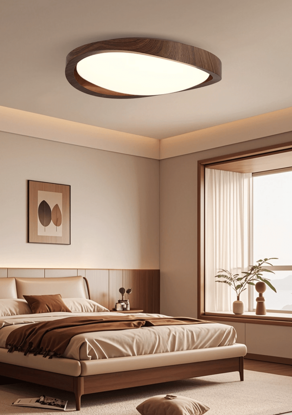 Walnut Curved Edge Ceiling Light - Image 15