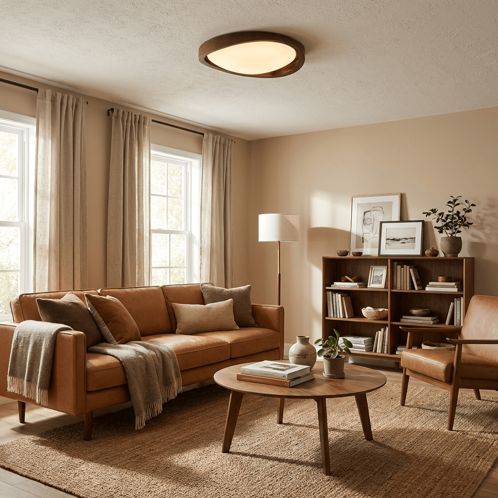 Walnut Curved Edge Ceiling Light - Image 3
