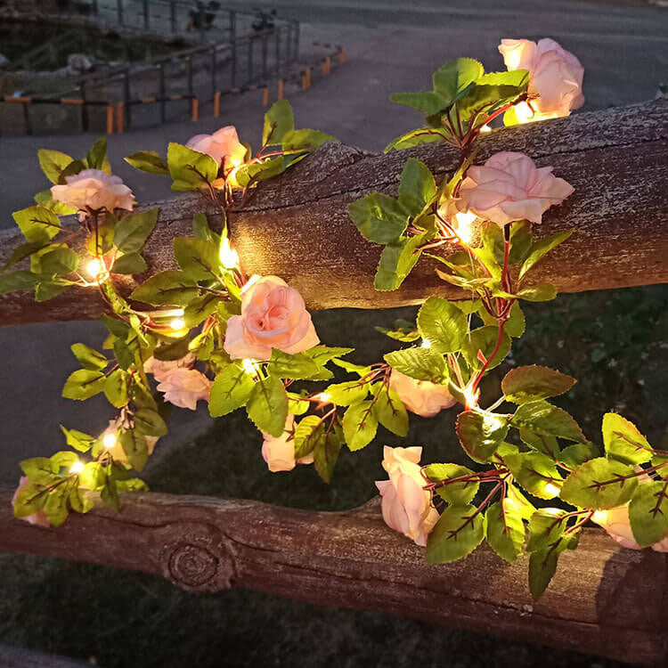 Solar Outdoor String Lights Waterproof Rose LED Garden Patio Decor - Image 4