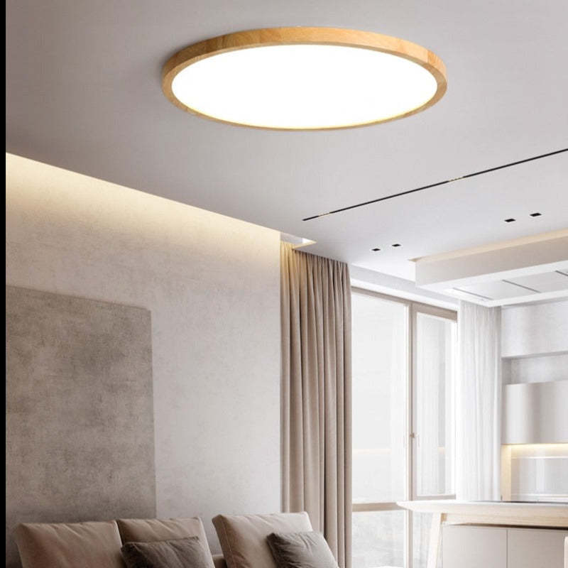 Round Flush Ceiling Light Minimalist Japanese-Inspired Design - Image 6