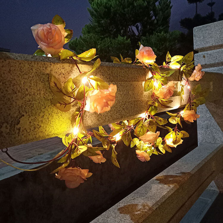 Solar Outdoor String Lights Waterproof Rose LED Garden Patio Decor - Image 5