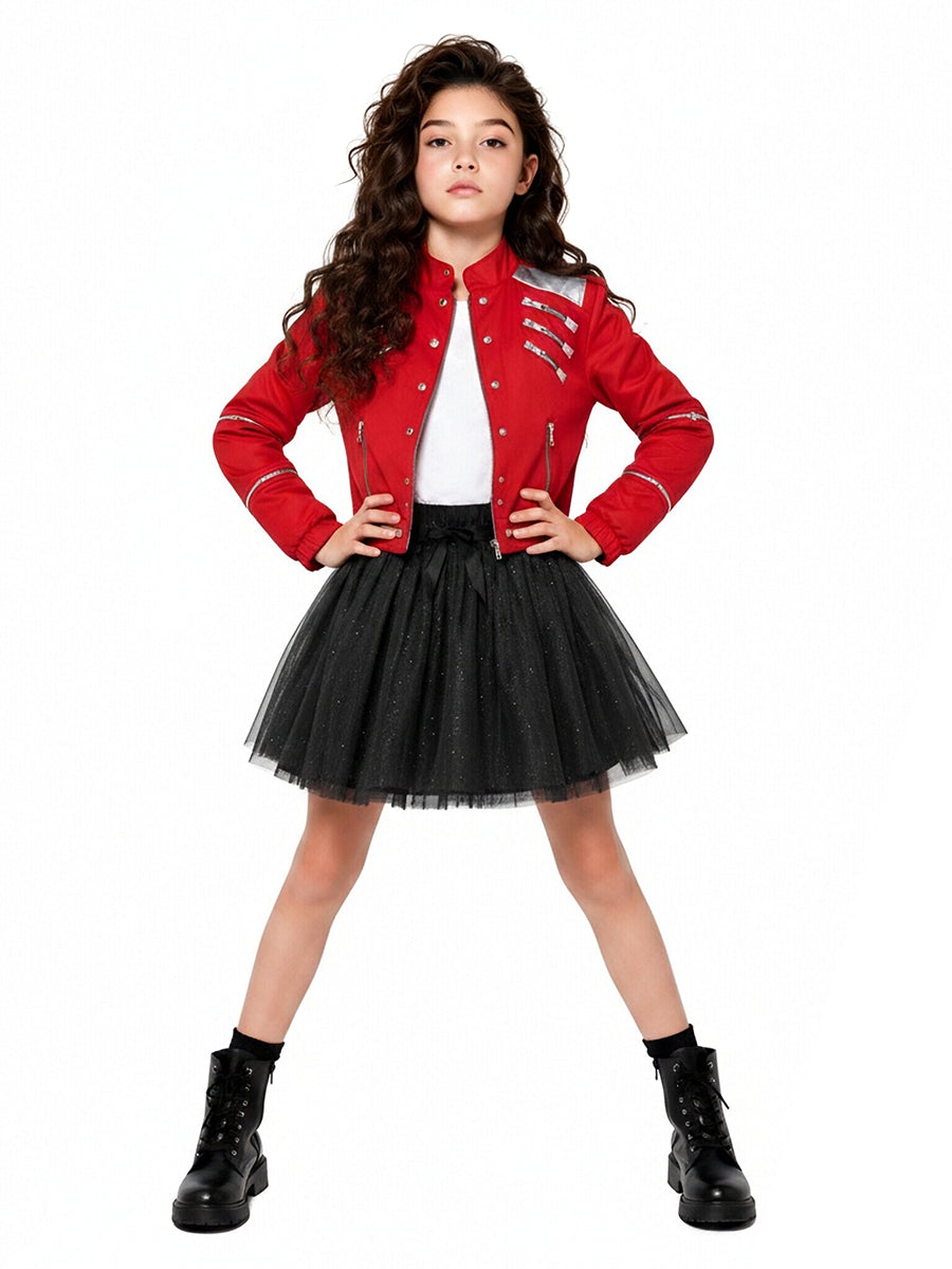 Girls 3 Piece Pop Star Costume - Image 2