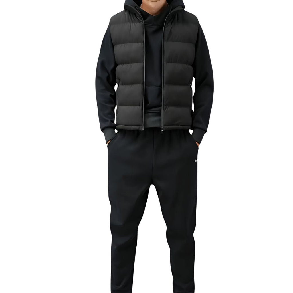 Men's Outdoor Waterproof Puffer Jacket with High Zip Collar