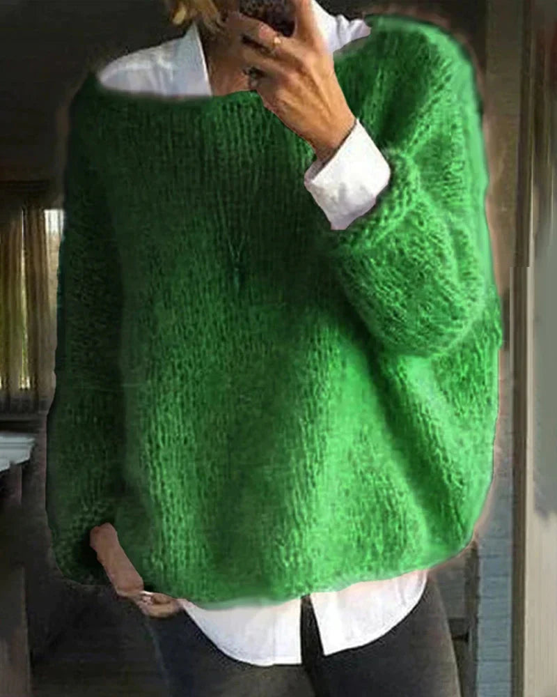 Women's Sleek Quick-Drying Knitted Long-Sleeved Sweater for Winter