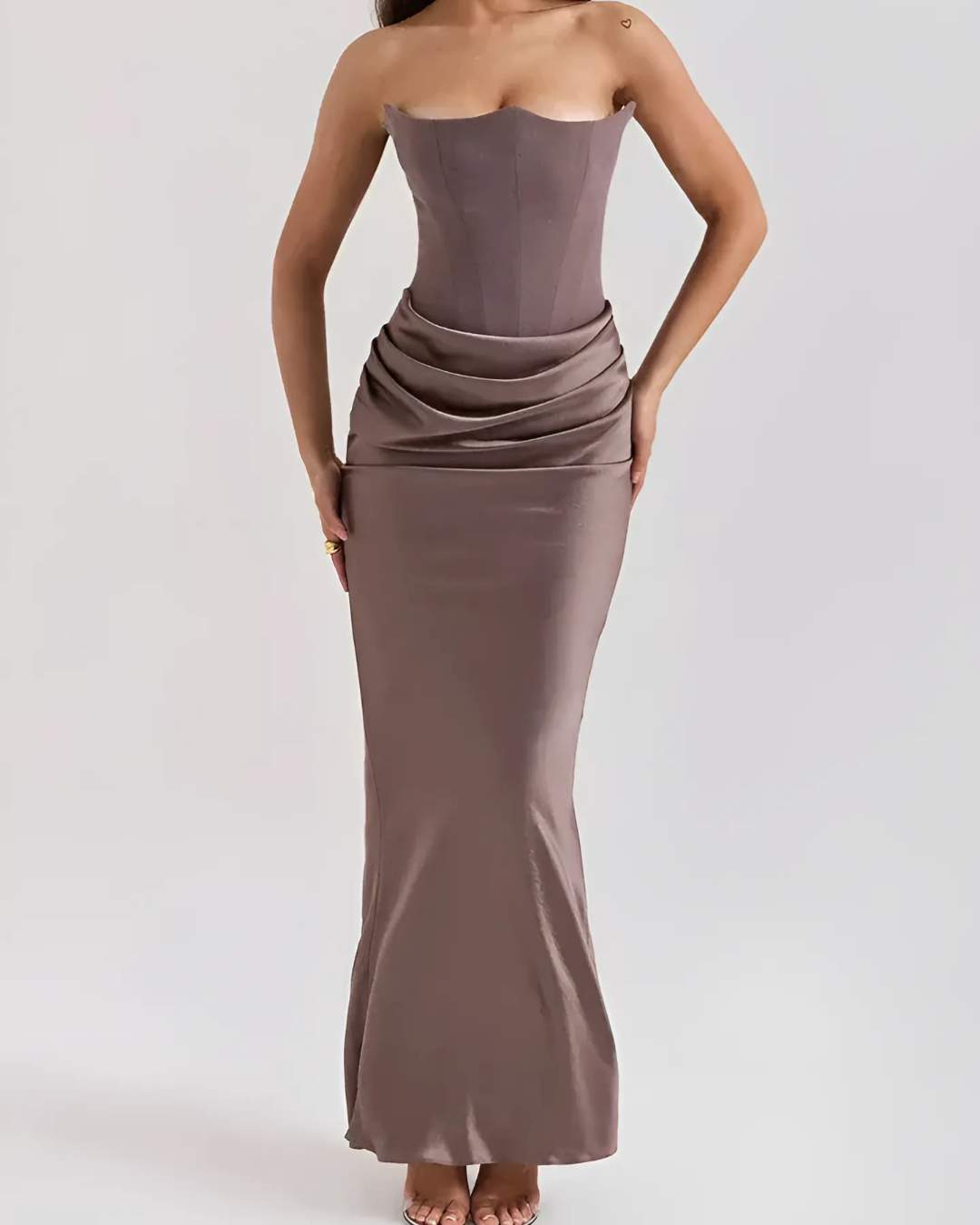 Women's Long Draped Maxi Evening Wedding Guest Dresses For Ceremonies