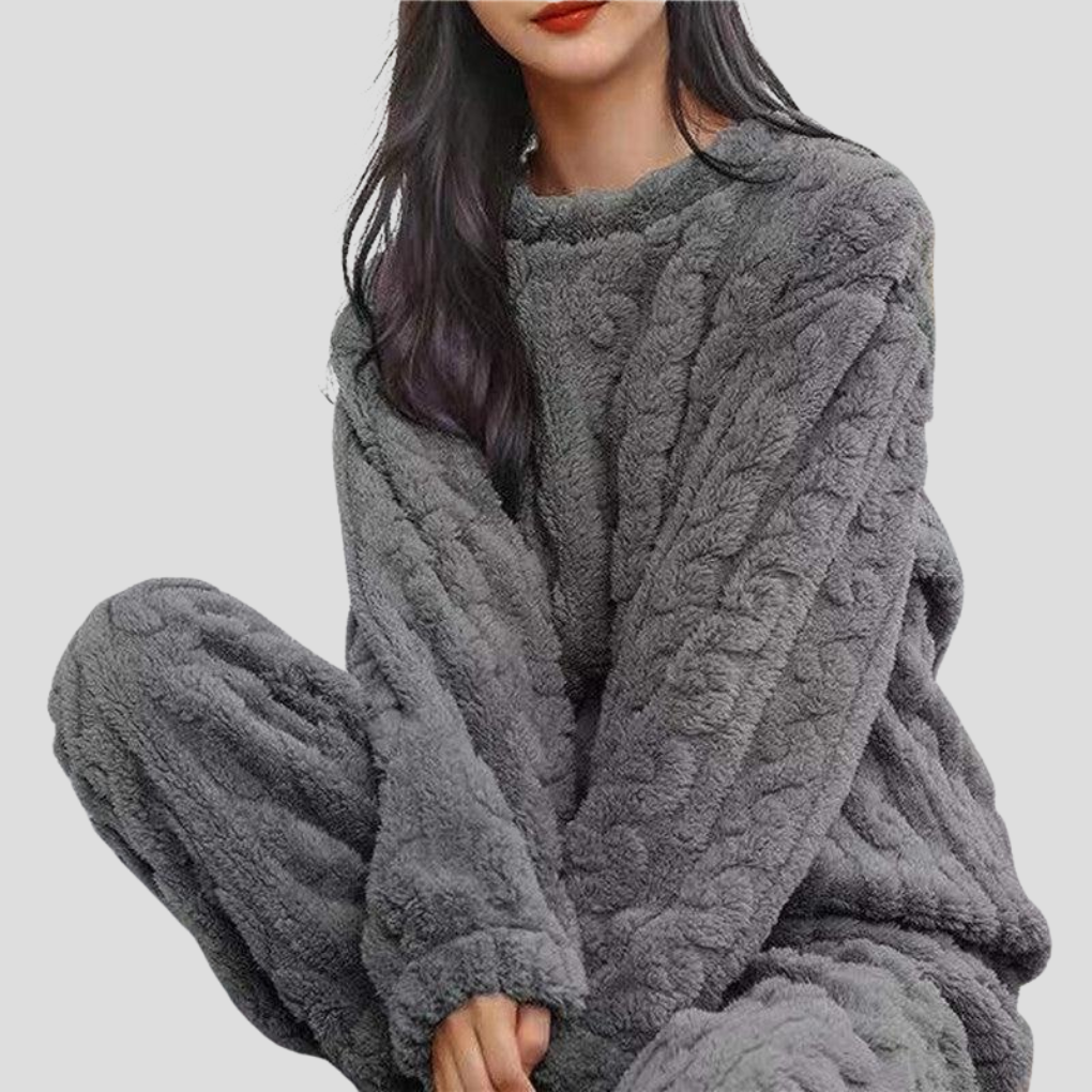 Women’s Fluffy Warm Soft Fleece Pajama Set