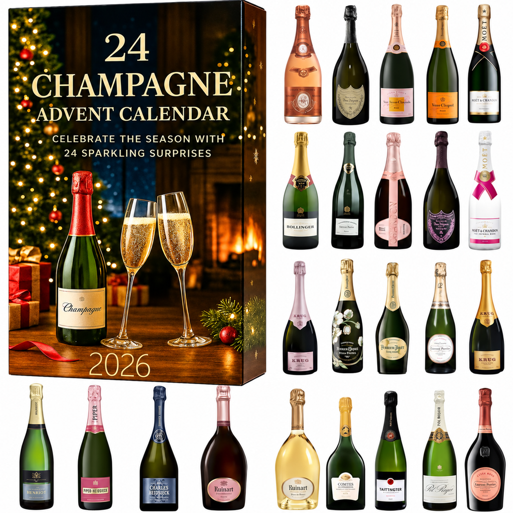 24 Day Champagne Advent Calendar 2026 Flat Decorative Bottle Designs - Image 3