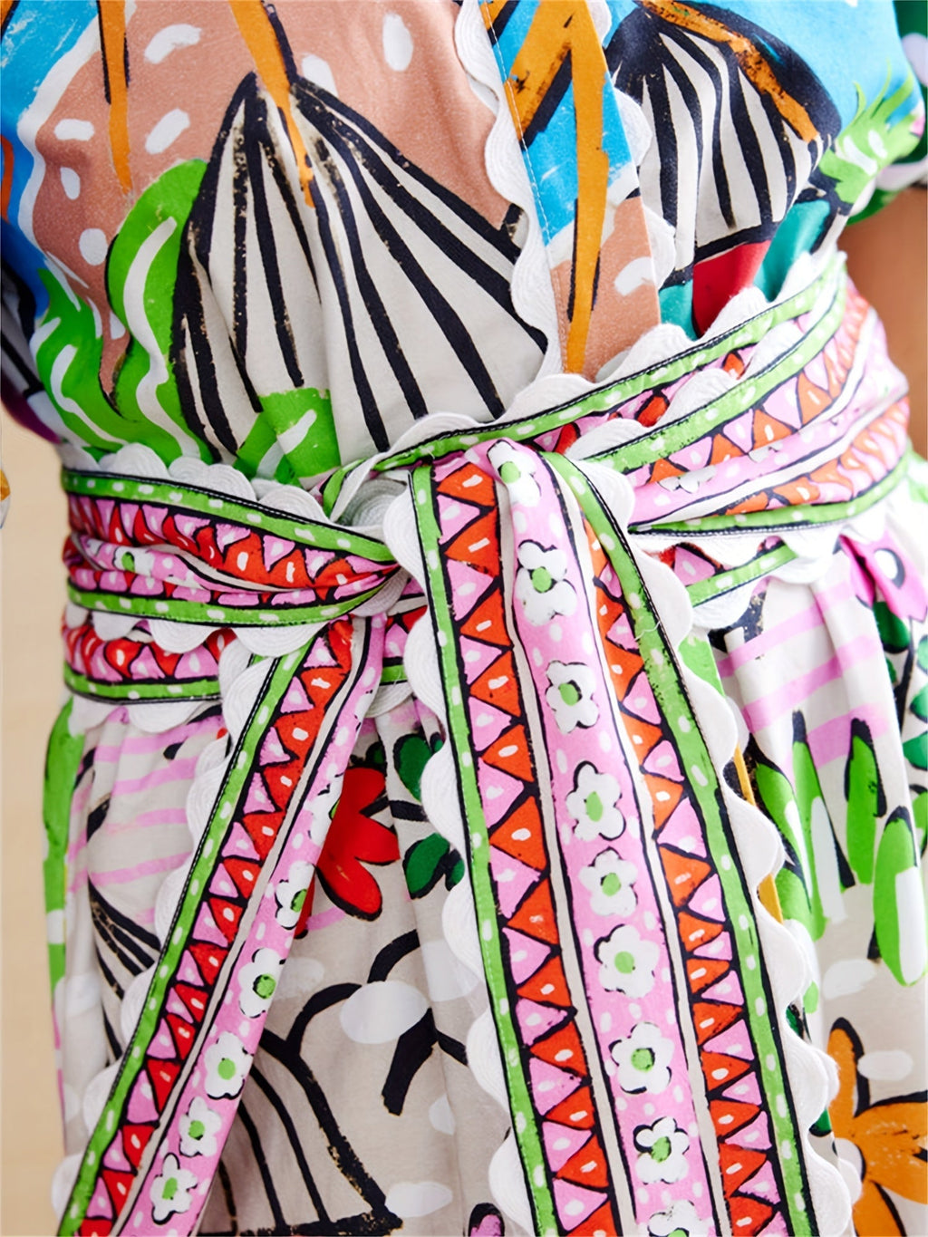 Trendy Sunny Tropical-Inspire Chic Midi Summer Dress for Women
