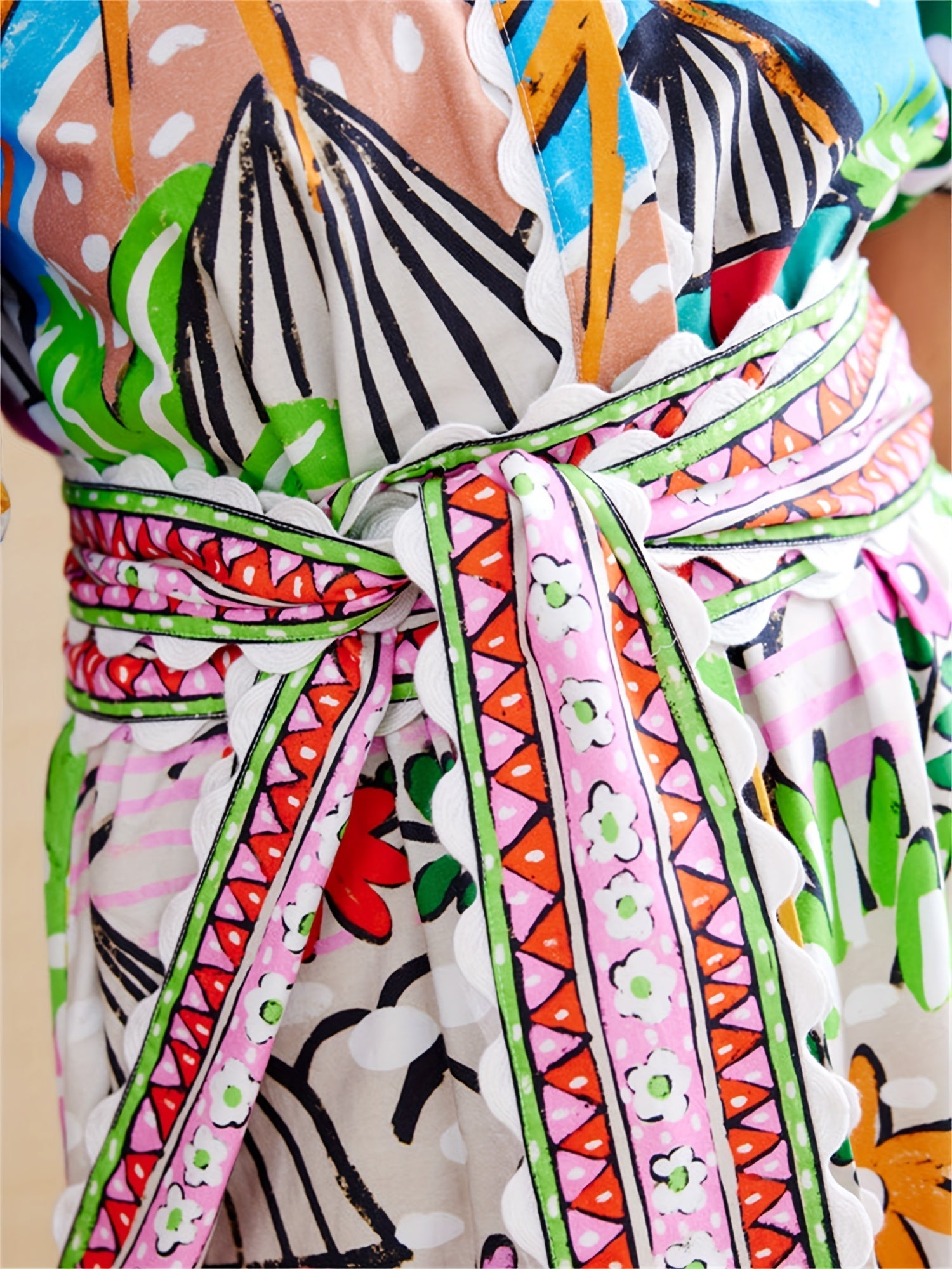 Trendy Sunny Tropical-Inspire Chic Midi Summer Dress for Women