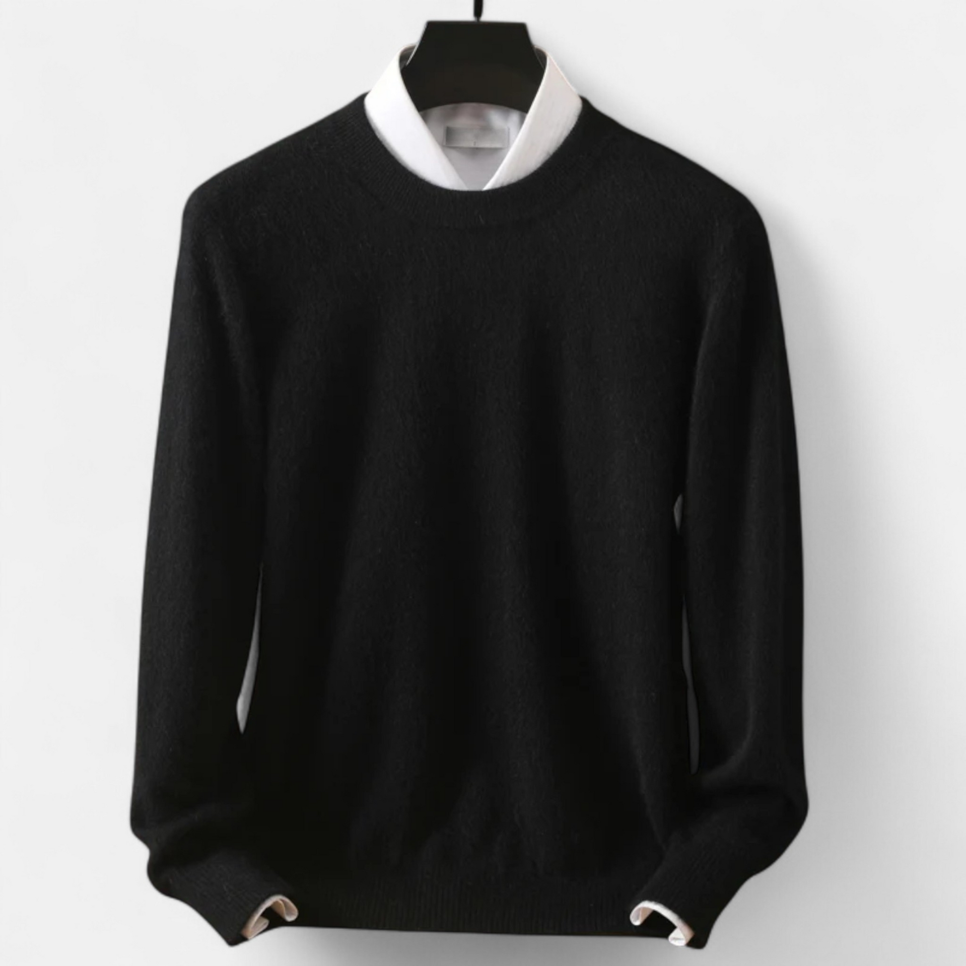 Men’s Heritage Long-Sleeve Knitted Insulated Cashmere Sweater with Crewneck